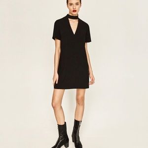 Black dress with collar detail